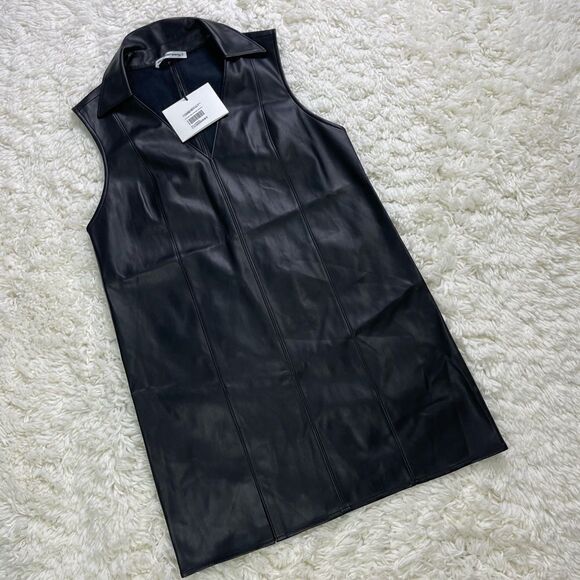 ALEXANDER WANG Vegan Leather Washable Sleeveless Dress - Picture 2 of 6